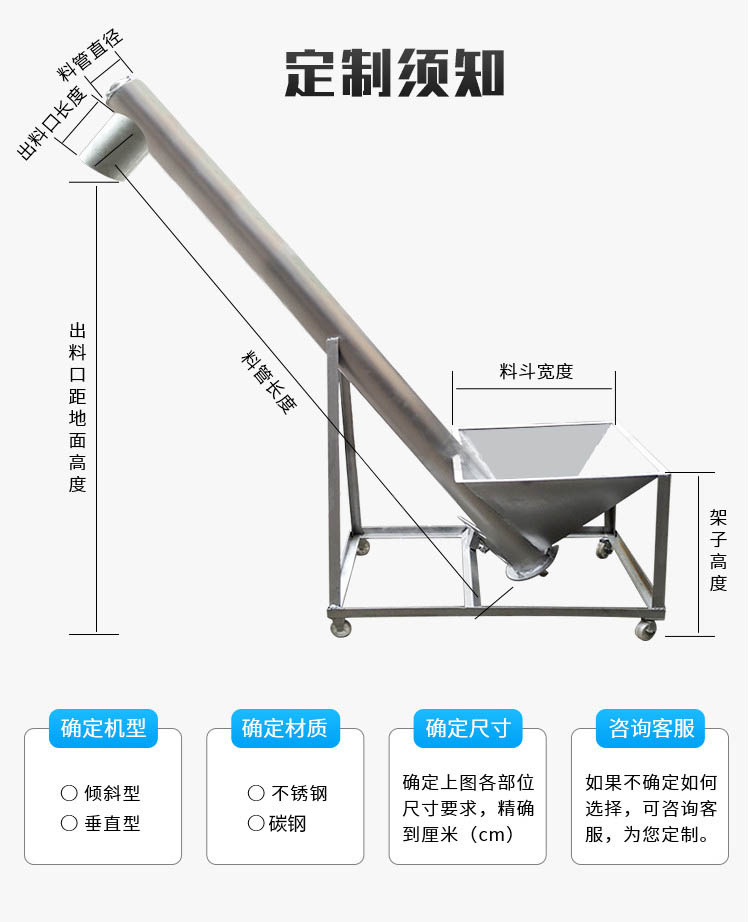 倾斜螺旋输送机定制